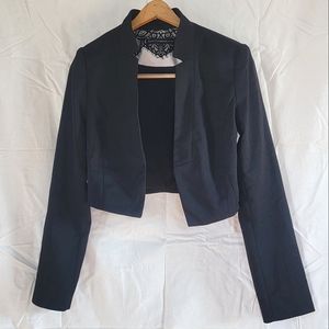 WHBM Cropped Black Blazer, Size 0